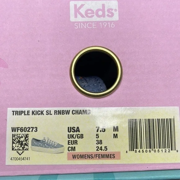 NEW Keds X Sunnylife Collab Rainbow Chambray Triple Kick Sneakers US 7.5 - Picture 10 of 10